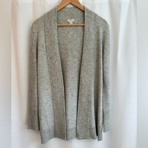 J. Crew Merino Wool Shawl Collar Long Open Cardigan, XS